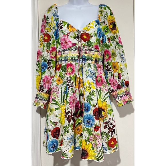 Alice + Olivia Crawford Sweetheart Floral Mini Dress Size 6 - Picture 7 of 14